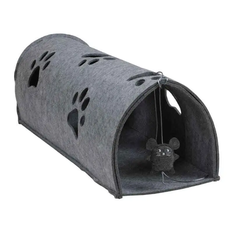 Red Point Kitty Tunnel Будиночок-тунель з мишкою для котів, сірий
